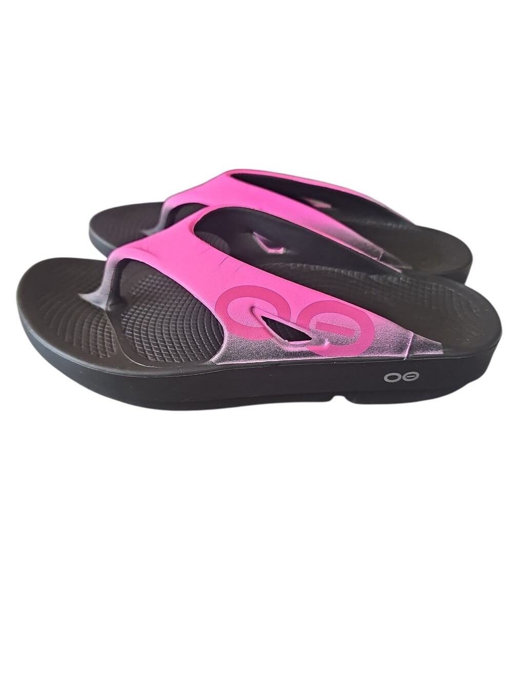 OOFOS OOriginal Sport Recovery Sandals Pink Black Women's Size 10 GUC Unisex